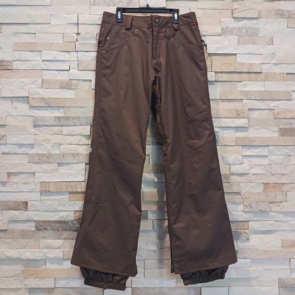 Burton Womens XS Brown Snow Ski Snowboard Winter Waterproof Insulated Pants Suit